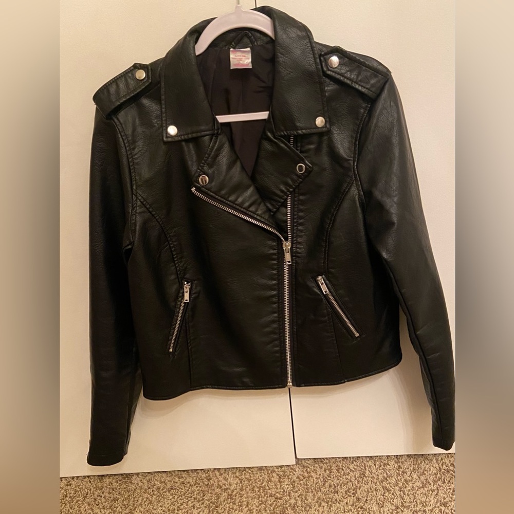 Faux Leather Moto Jacket, size L, Never worn!